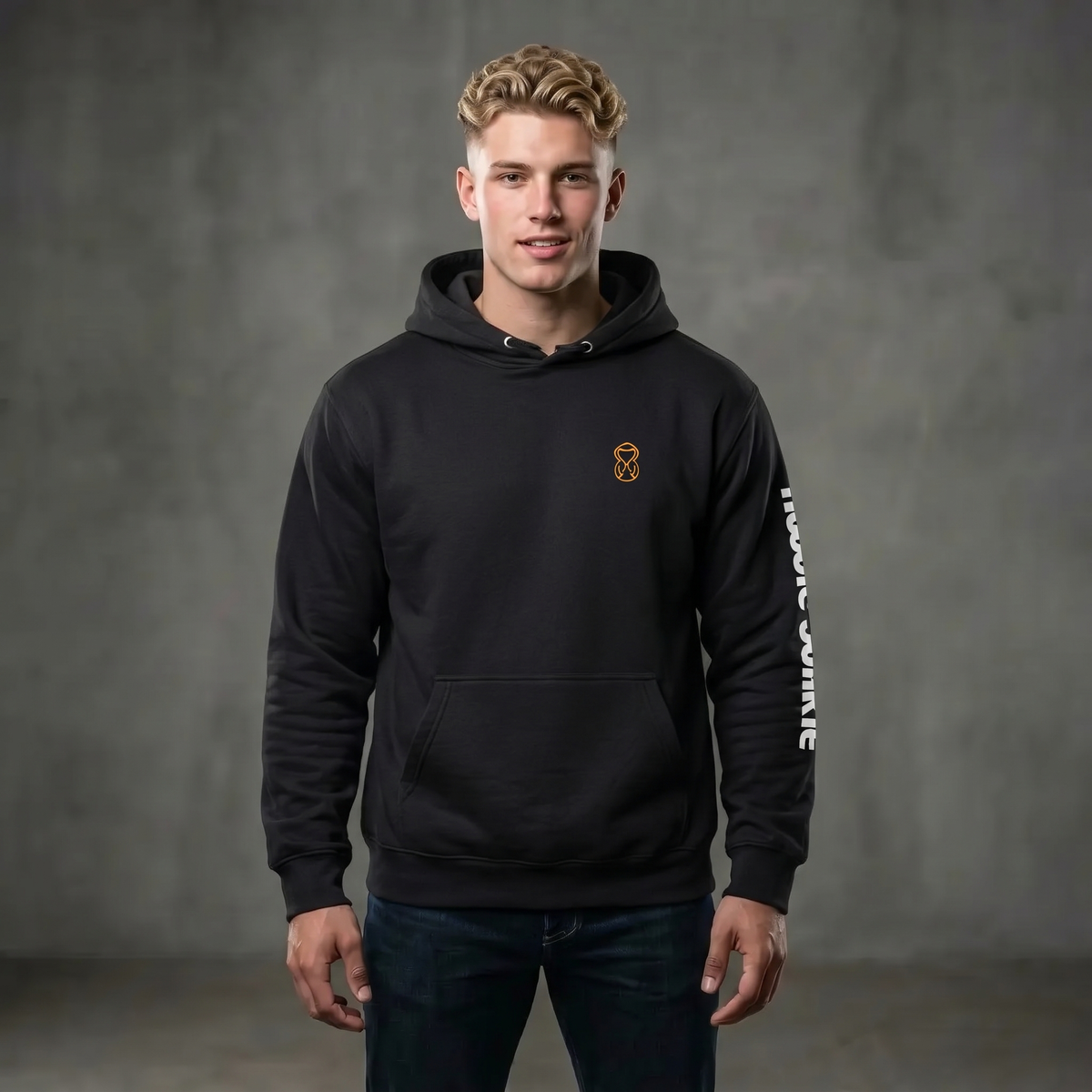 Unisex Hoodie-Logo left chest- words down left sleeve