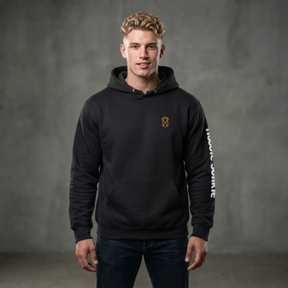 Unisex Hoodie-Logo left chest- words down left sleeve