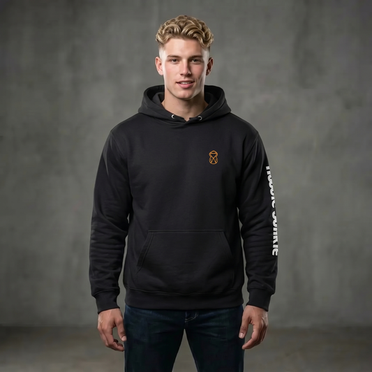 Unisex Hoodie-Logo left chest- words down left sleeve