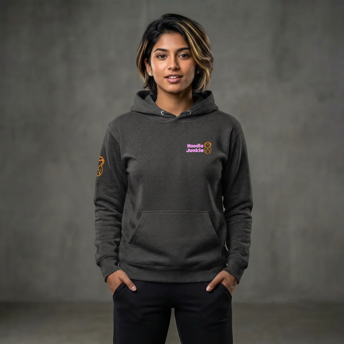Unisex Hoodie-Left Chest-Pink