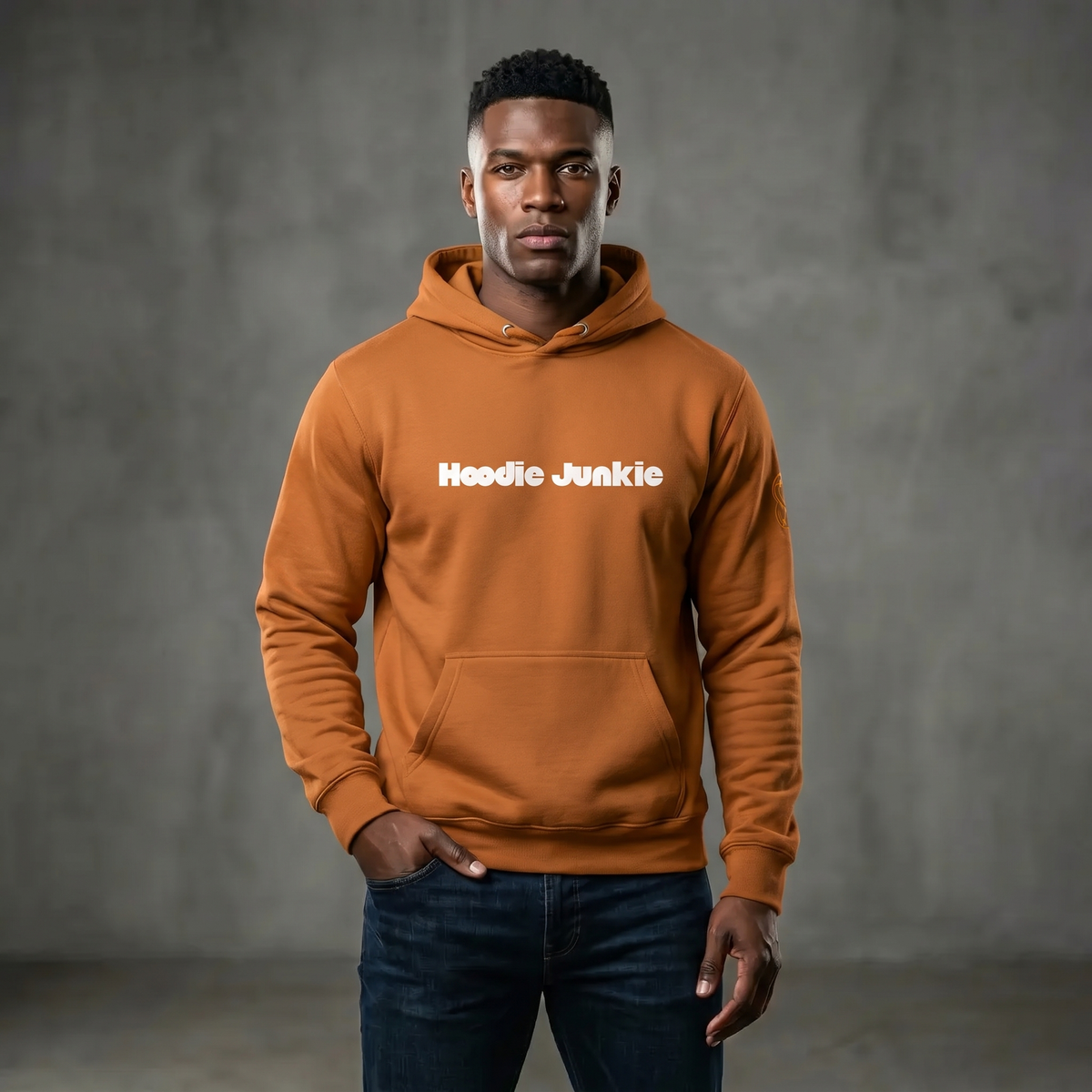 Unisex Hoodie-Center Chest-White