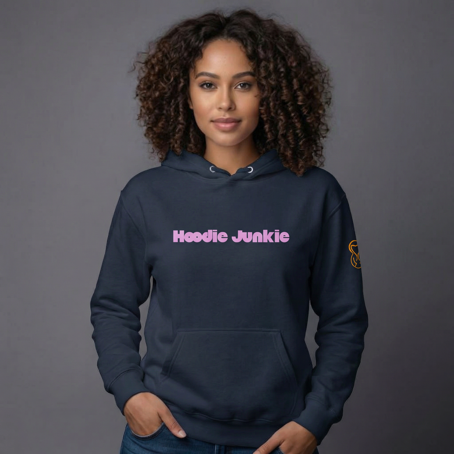 Unisex Hoodie-Center Chest-Pink