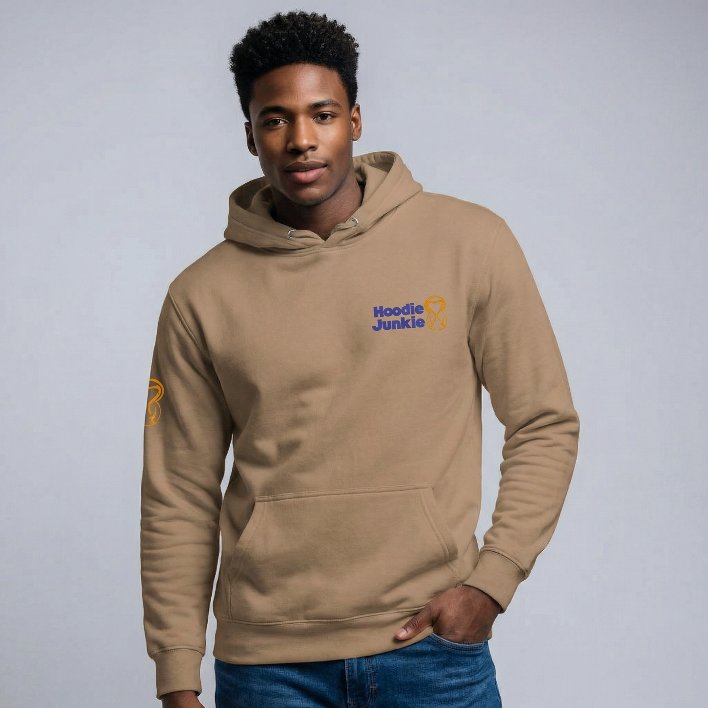 Unisex Hoodie-Left Chest-Blue