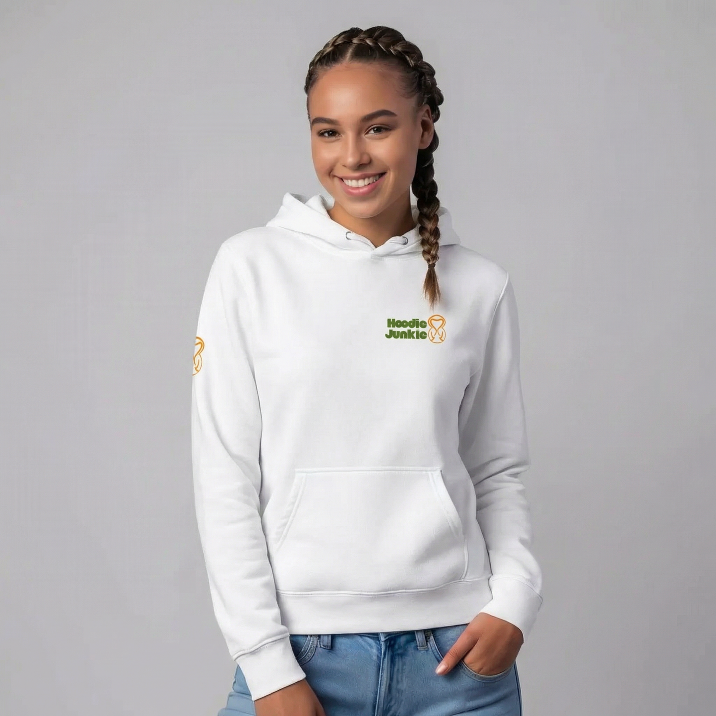 Unisex Hoodie-Left Chest-Green
