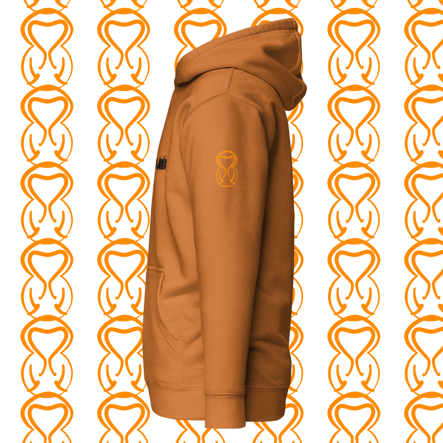 Unisex Hoodie-Center Chest-Black