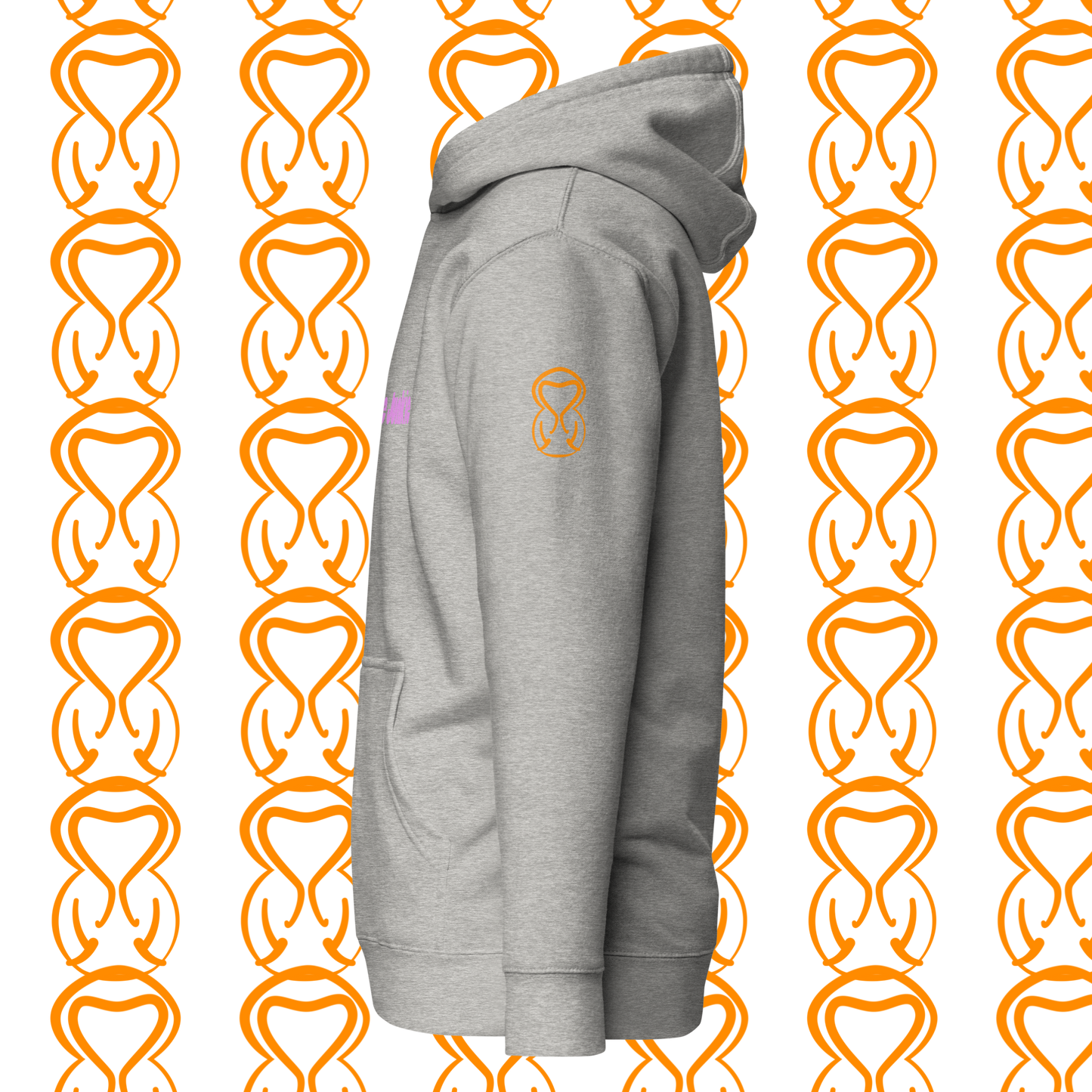 Unisex Hoodie-Center Chest-Pink