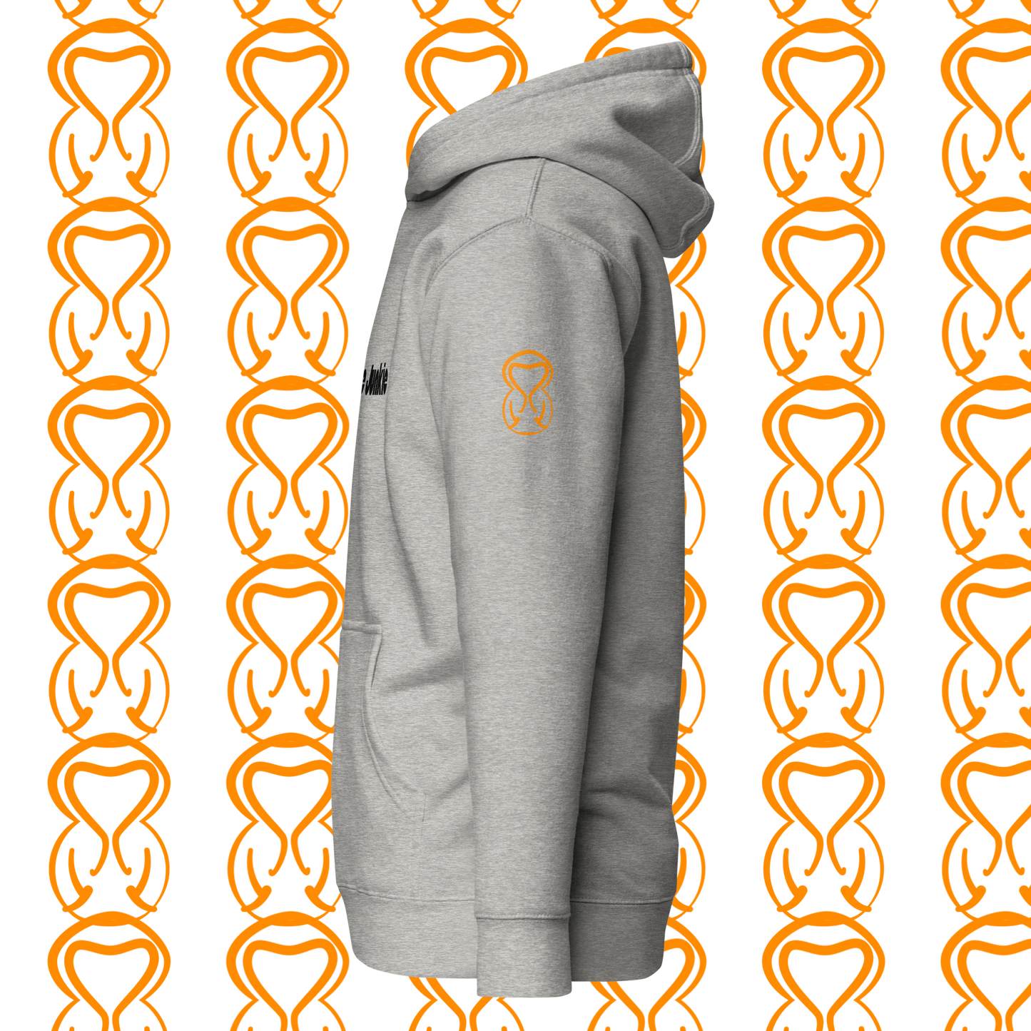 Unisex Hoodie-Center Chest-Black