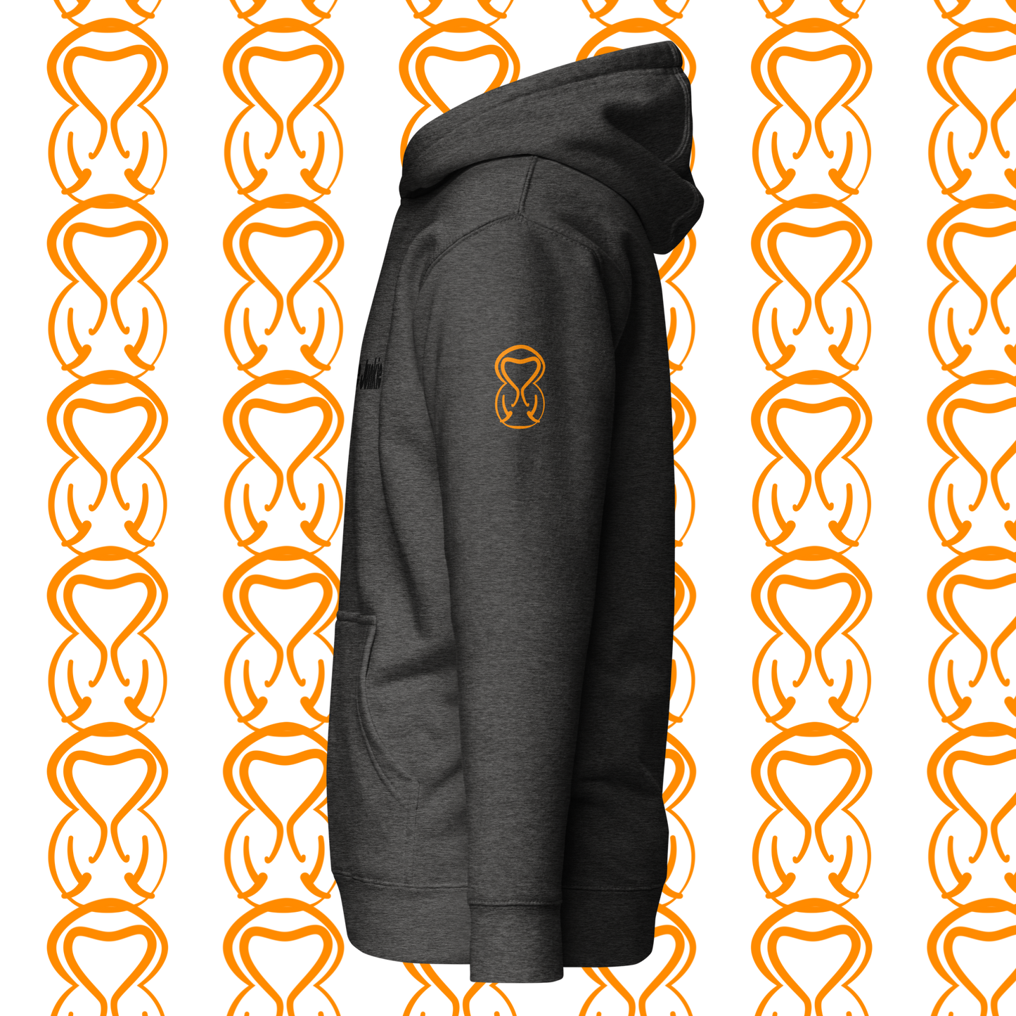 Unisex Hoodie-Center Chest-Black