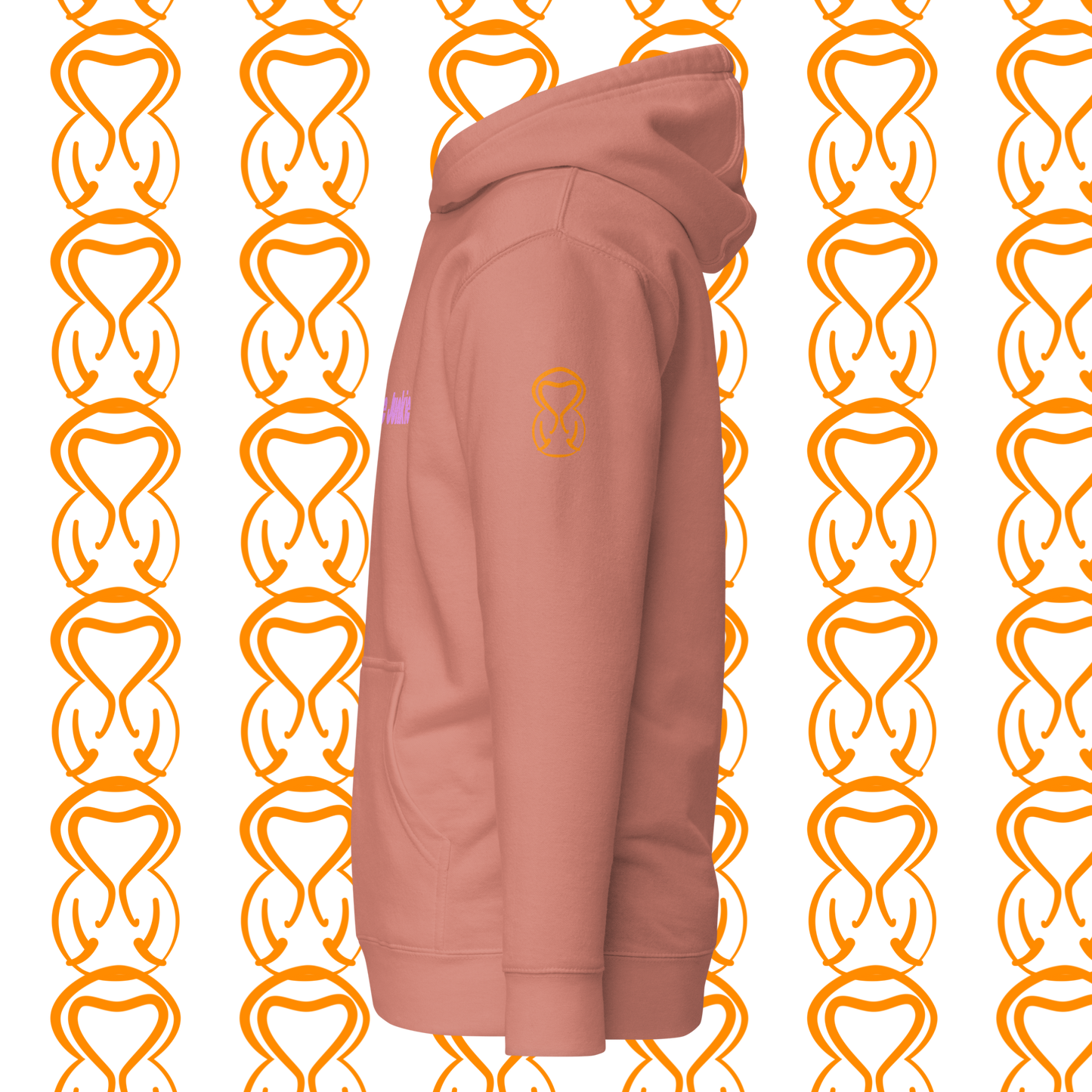 Unisex Hoodie-Center Chest-Pink