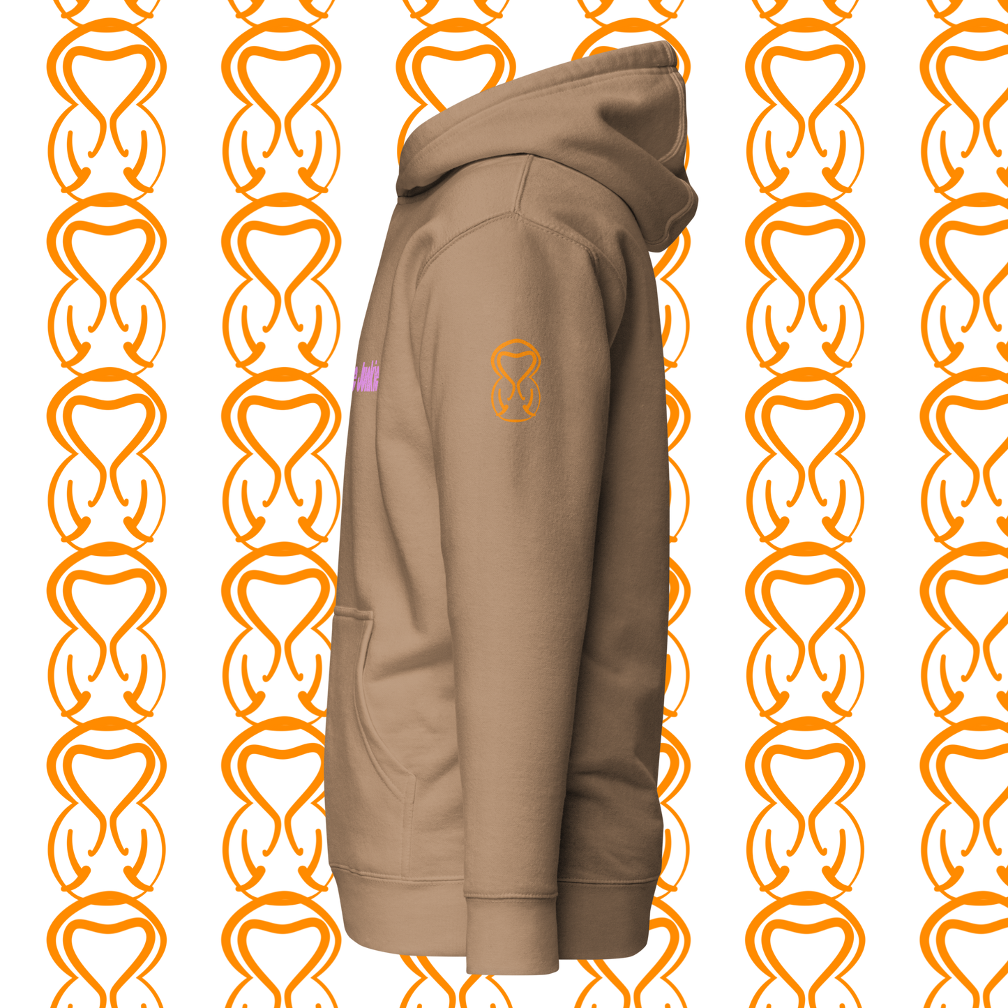 Unisex Hoodie-Center Chest-Pink
