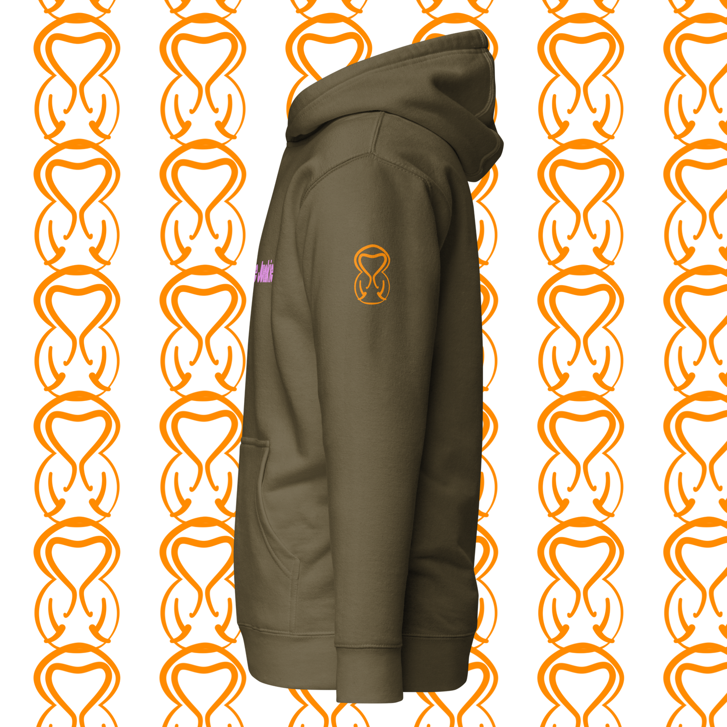 Unisex Hoodie-Center Chest-Pink